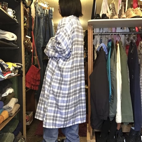 [USED] チェックネル Cotton ガウン