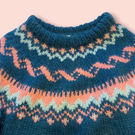 [USED]  かわいいカラーの組合わせ♡ノルディック柄ニット