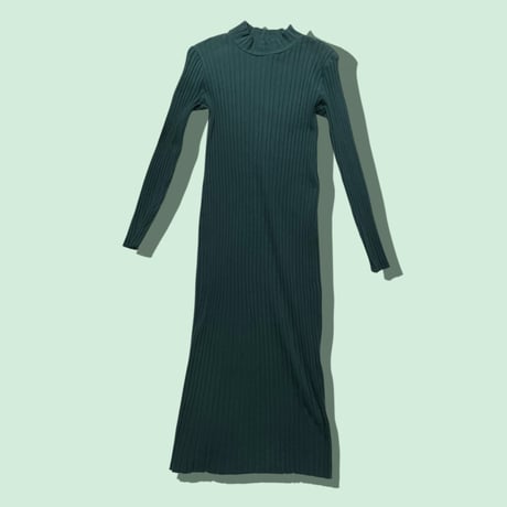 [USED] GREEN 💚 リブワンピース
