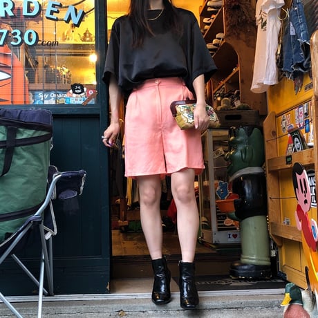 [USED] サーモンピンク RAYON/LINEN SHORTS ♡