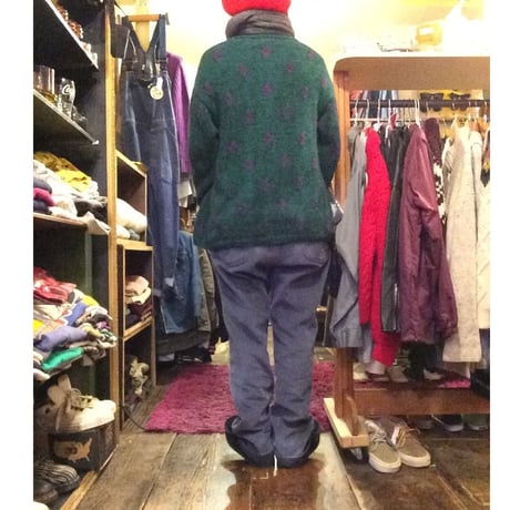 [USED]  柄 カーディガン  LINEN/COTTON