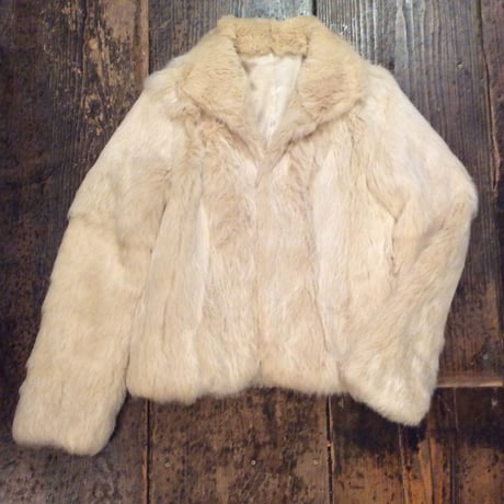 [USED]ミルクティー色 ラビットファーJKT