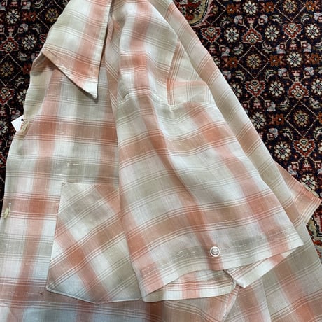 [USED]  vintage OPENカラー CHECKシャツ / PINK