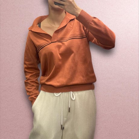 [USED]  orange polo風ニット🍊