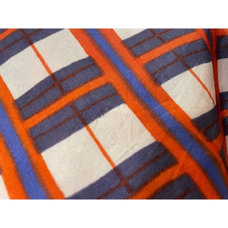 [USED] vintage 柄物スカーフ NAVY/RED