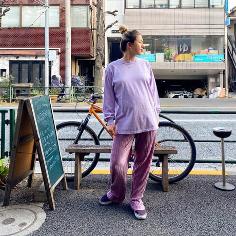 [USED] purpleプリーツリブパンツ