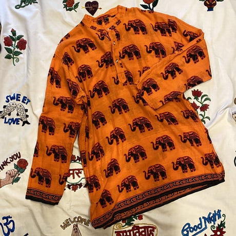[USED] ゾウ柄アフリカンシャツ🐘🧡