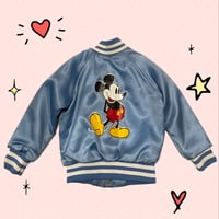 [USED] KIDS  vintage Mickey サテンスタジャン🩵