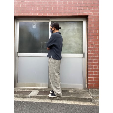 [USED] vintage シルク混 タックパンツ
