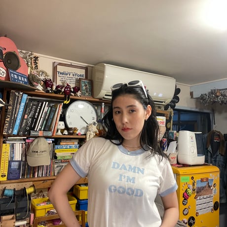 [USED] "Damn I'm Good" リンガー Tee 🩵