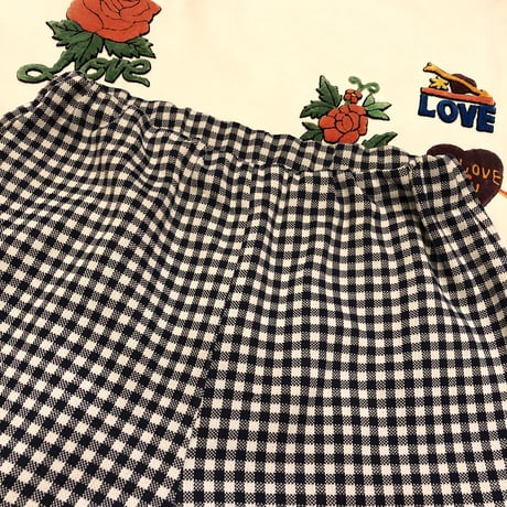 [USED] 70's EURO ギンガムチェックPOLY PANTS♡