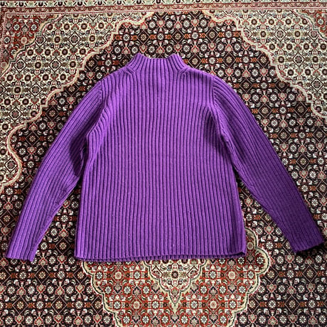 [USED] パープル💜リブニット