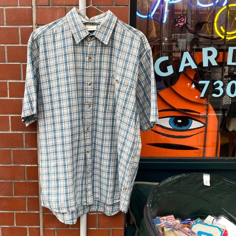 [USED] Green×Blue Check S/Sシャツ