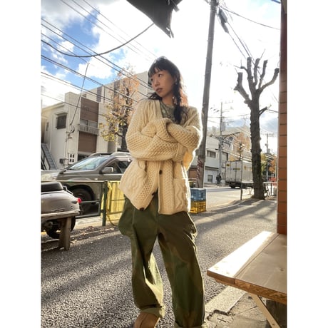 [USED] BIG SIZE!! ケーブルニット カーディガン