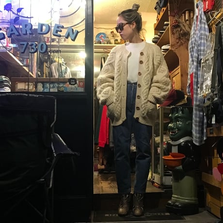 [USED] Simple ケーブル編みニットカーディガン