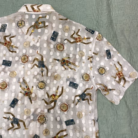 [USED] シースルー 総柄ブラウス