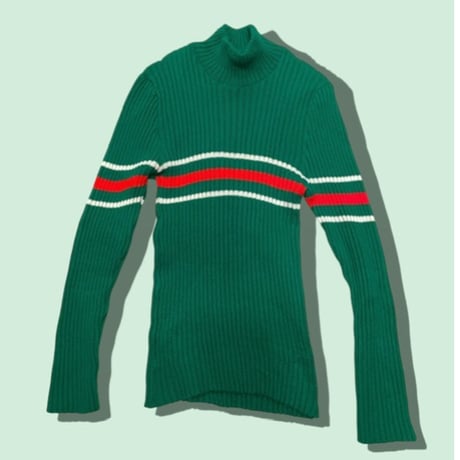 [USED] セブンイレブンカラー❤️💚🤍 リブニット