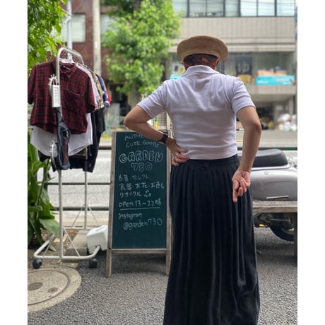 [USED] オープンカラー リブトップス