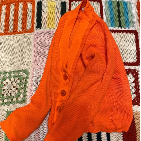 [USED] VividOrange🍊ショート丈カーディガン