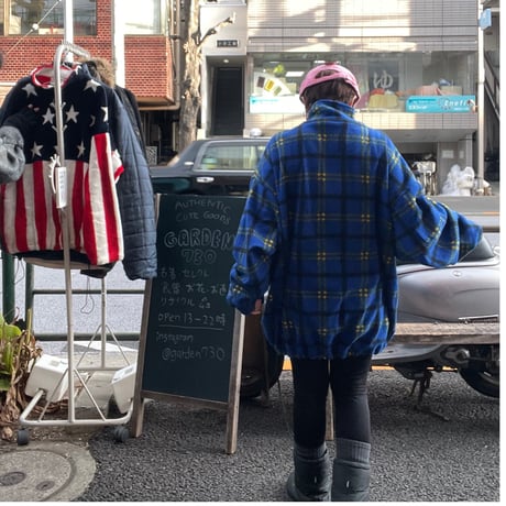 [USED] チェック柄のハーフZIPフリース