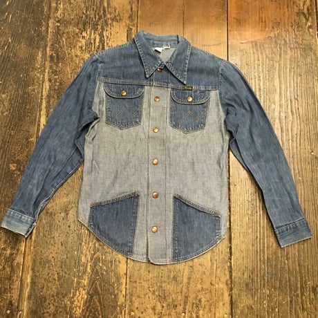 [USED] OLD Wrangler パッチワークデニムシャツ