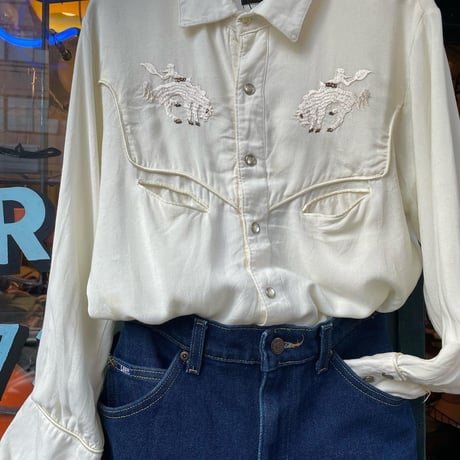 [USED] vintage レーヨン ウエスタンシャツ