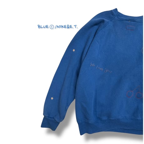 [HILITE STORE] ハンドメイド刺繍SWEAT/ブルー①