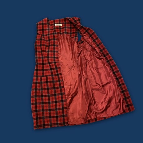 [USED] チェック柄 WOOLジャンパースカート