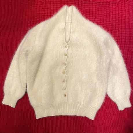 [USED] カーディガン風アンゴラニット🤍