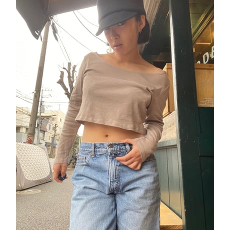 [USED]  クロップド丈リブ Long Tee