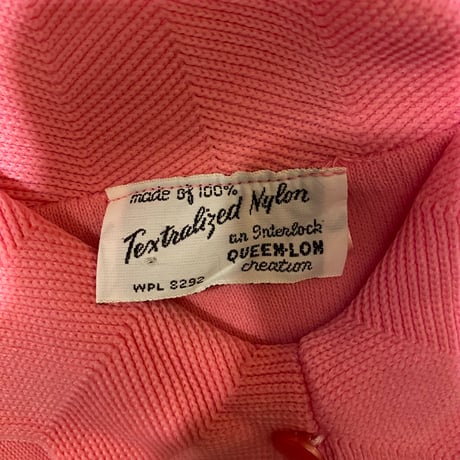 [USED] 50's~ vintage  ジグザグ襟付き PINKサマーニット