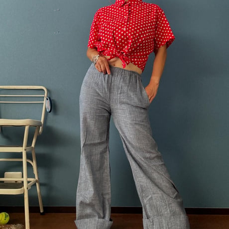 [USED] American apparel ドット柄前結びシャツ ❤️