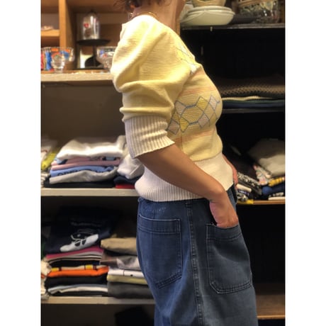 [USED] 半袖パフスリーブニット