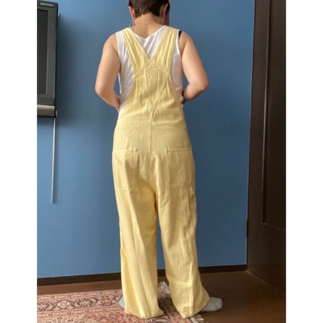 [USED] イエロー💛ヒッコリーオーバーオール