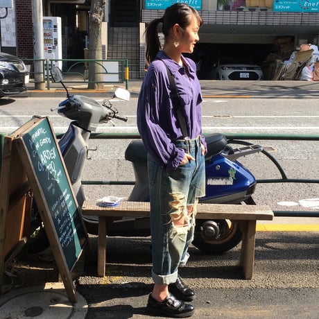 [USED] 2X! パープル シルクシャツ