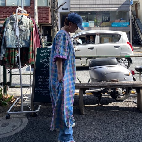 [USED]  タータンチェック柄ロングワンピース