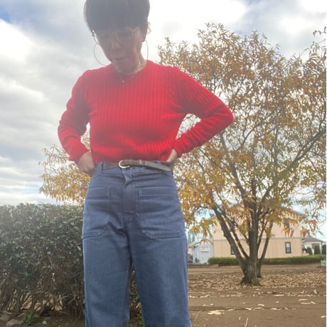 [USED] 100% カシミア❤️リブニット