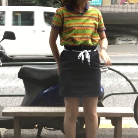 [USED]  衿が可愛いボーダーTee