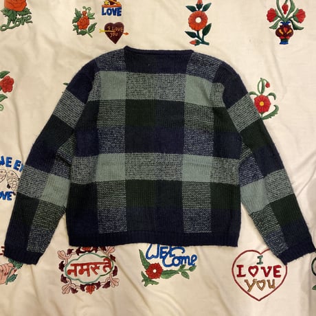 [USED] CHECK KNIT CARDIGAN♡