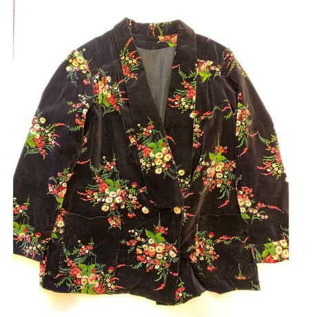 [USED] 花柄 ベロアJACKET