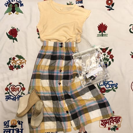 [USED] チェック柄 フロントボタン SKIRT♡
