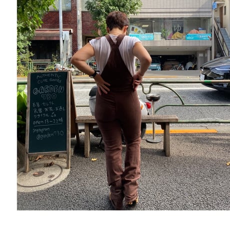 [USED]  GOOD SIZE♡ ストレッチ BROWN オーバーオール