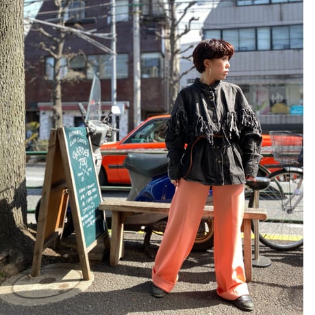 [USED] フリンジ BLK  DENIM SHIRTS