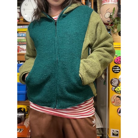 [USED]Green knit outer♻️♥️
