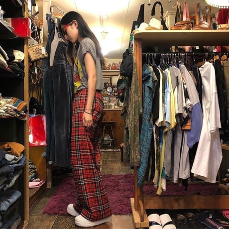 [USED] 70's POLY PANTS♡ギンガムチェック