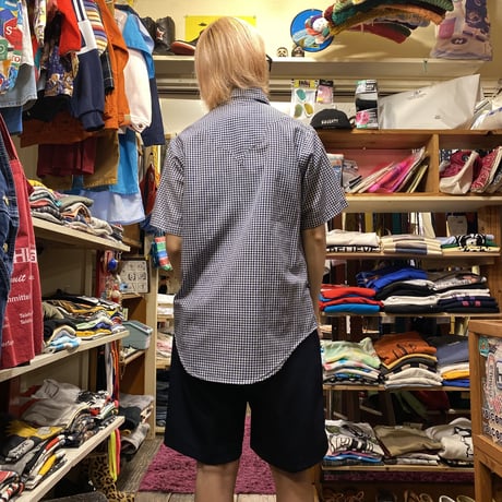 [USED] "Rockmount" ギンガムチェックウエスタンSHIRT！(NAVY)