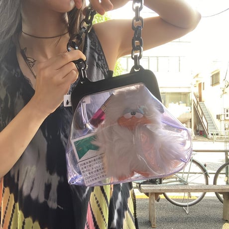[USED] clear purple ガマ口 bag 💟