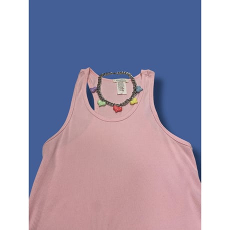 [USED] PASTEL PINK🩷 LONG リブタンク ワンピース