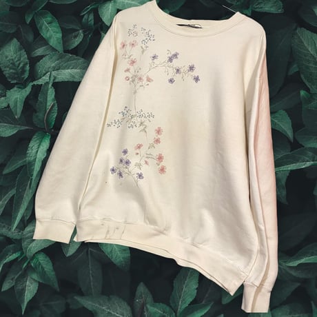 [USED] 手描き フラワー ペイント SWEAT
