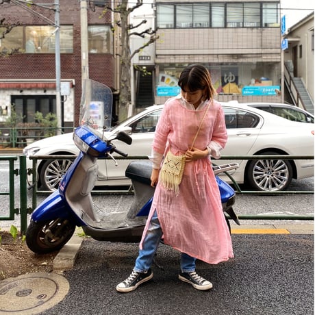 ［USED］PINK"ガーゼ"ワンピース